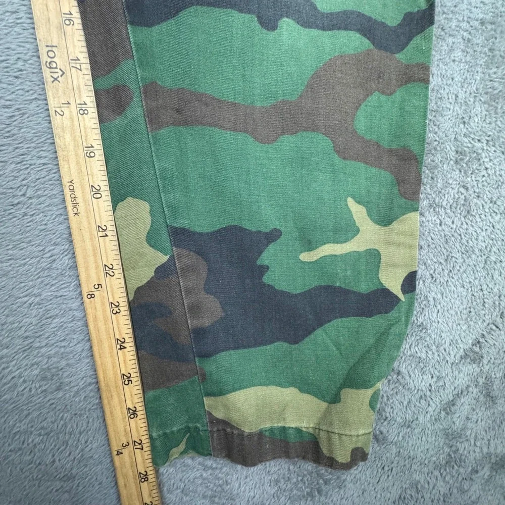 Vintage Cargo Pants Mens 31x28 Green Camo Good 90s Woodland Military Utility